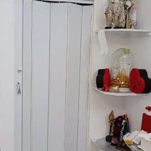 درب آکاردئونی pvc ساده رنگ سفید یخچالی کد S-4